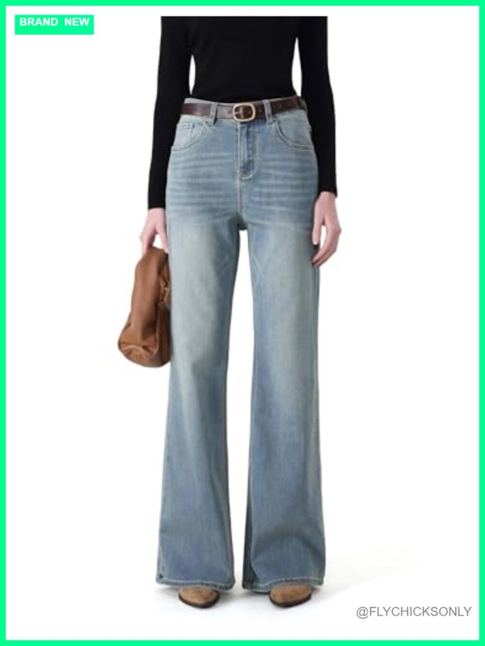 Tall Women Stretch Flare Jeans High Rise Wide Leg Denim Pants 32 34 36 Inseam